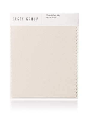Charmeuse fabric swatch, ivory cream with scalloped edges