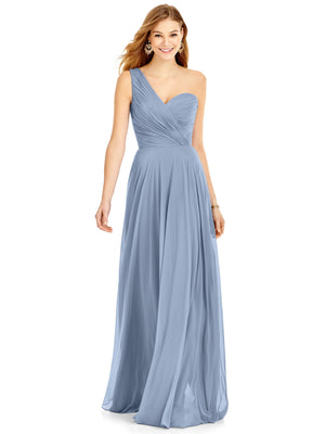 One-Shoulder Draped Chiffon Maxi Dress - Dani