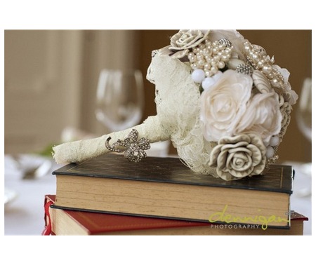 Pearl & Bling bouquet vintage wedding bouquet