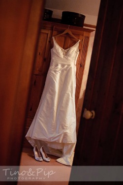 classic wedding dress on hanger shot classic wedding dress on hanger shot