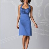cornflower blue halter neck dress