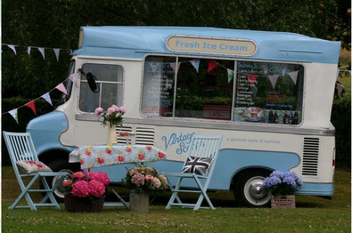 Vintage scoops ice cream van Vintage scoops ice cream van