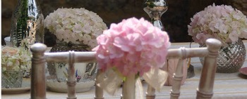 pink hydrangea chairback styling simple pink hydrangea chairback decoration
