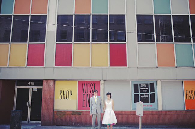 Peakaboo Rainbow Wedding Dress and Bridal Theme to Match