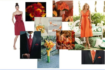 autumn wedding moodboard via Dessy autumn wedding colours