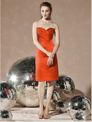 tangerine short bridesmaid dress by Dessy tangerine short bridesmaid dress