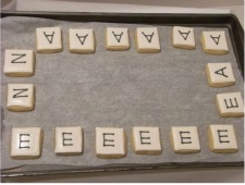 Scrabble cake letters Scrabble cake letters