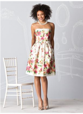 Floral bridesmaid dress by Dessy floral short bridesmaid dress by Dessy