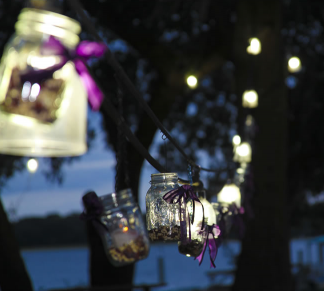 purple candle lanterns candle lanterns with purple ribbons
