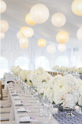 Wedding reception table wedding reception table with white balloons