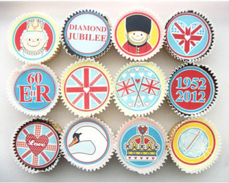Hunky Dory Diamond Jubilee cupcake toppers from Hunky Dory Home