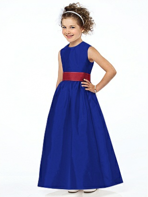 Flowergirl dress by Dessy Blue and red flowergirl dress by Dessy
