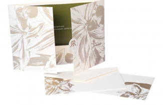 Wedding stationery by Ananya Cards white and gold wedding stationery