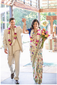 Fusion wedding via Project Wedding Bride and groom at fusion wedding