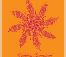 Ananya Cards orange wedding invitation