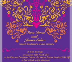 Ananya Cards Purple wedding invitation with Asian inspiration