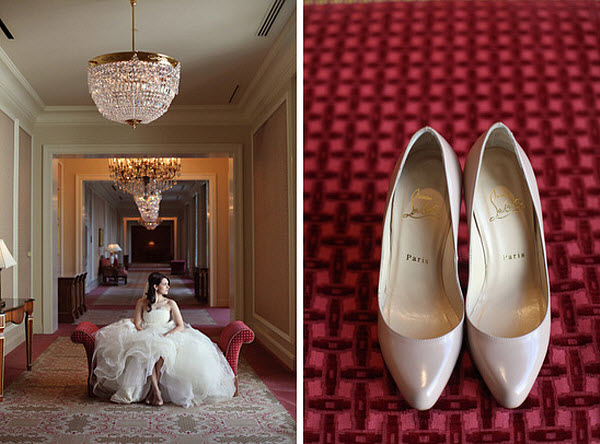 A Classic Ivory Wedding: Dessy Bridesmaid Dresses