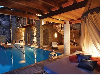 Villa Burnella Corfu indoor swimming pool in villa