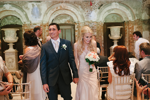 bride and groom after wedding