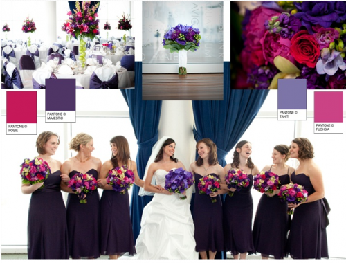 Dessy styleboard winter wedding colours in deep purples