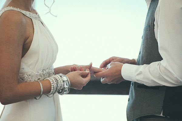 wedding ring exchange bride and groom saying vows