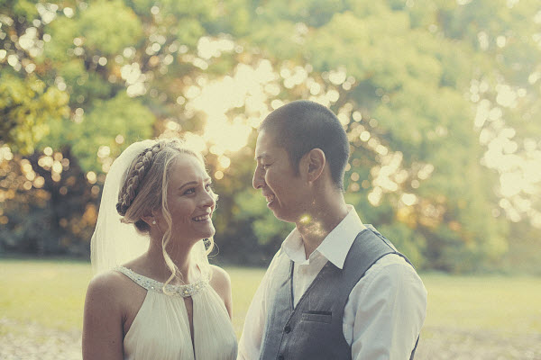 summer bride and groom outdoor bride and groom