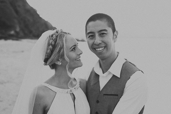 beach wedding bride and groom beach wedding