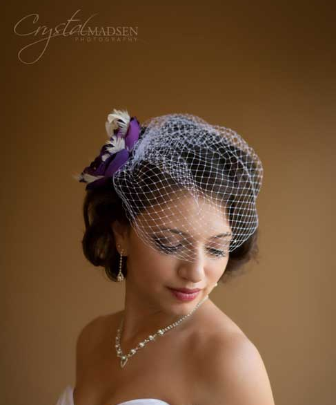 birdcage veil for bride with short hair