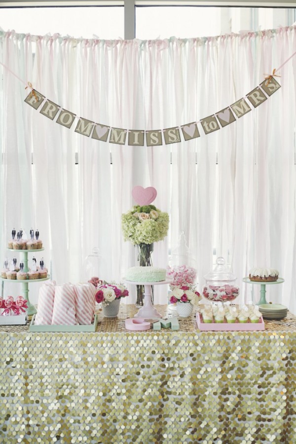 CouldBeInteresting mint and pink bridal shower