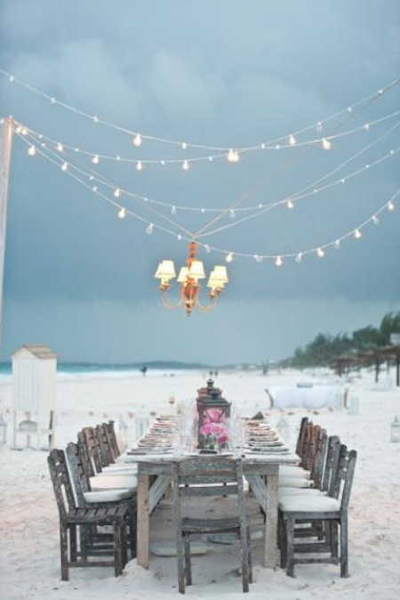 wedding table on the beach