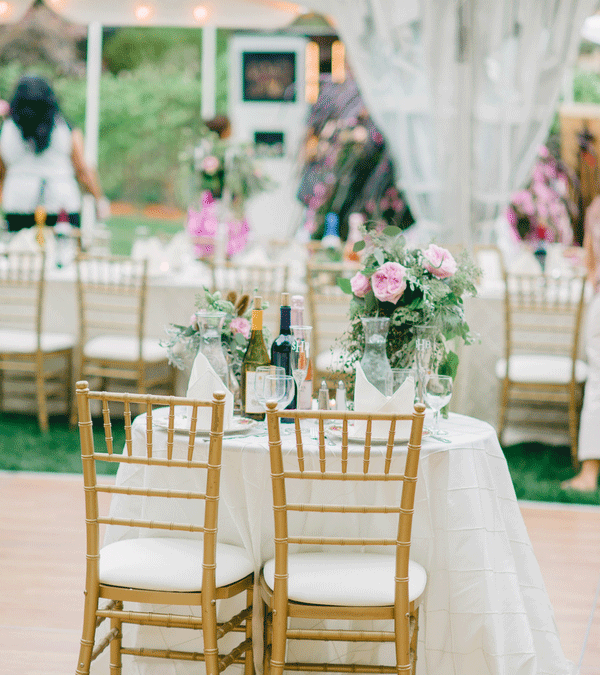 wedding reception flowers on tables