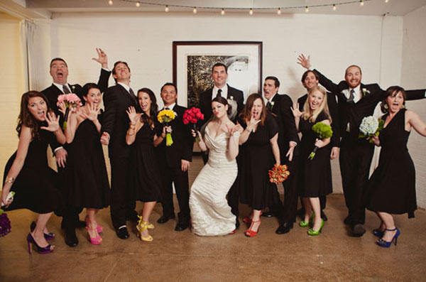 Black Twist Wrap Bridesmaid Dresses