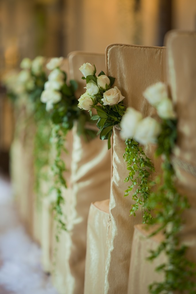 decorated chairs at wedding