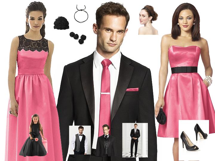 A Night Wedding in Pantone Punch and Black