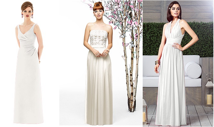 WHITE BRIDESMAID - LONG