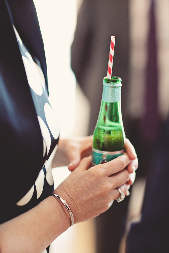 wedding guest with drink