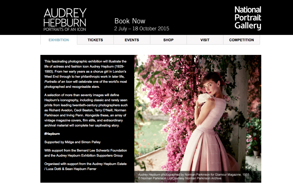 Audrey Hepburn National Portrait Gallery