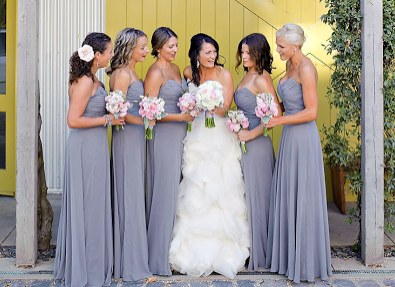 Grey, pink and white wedding colors