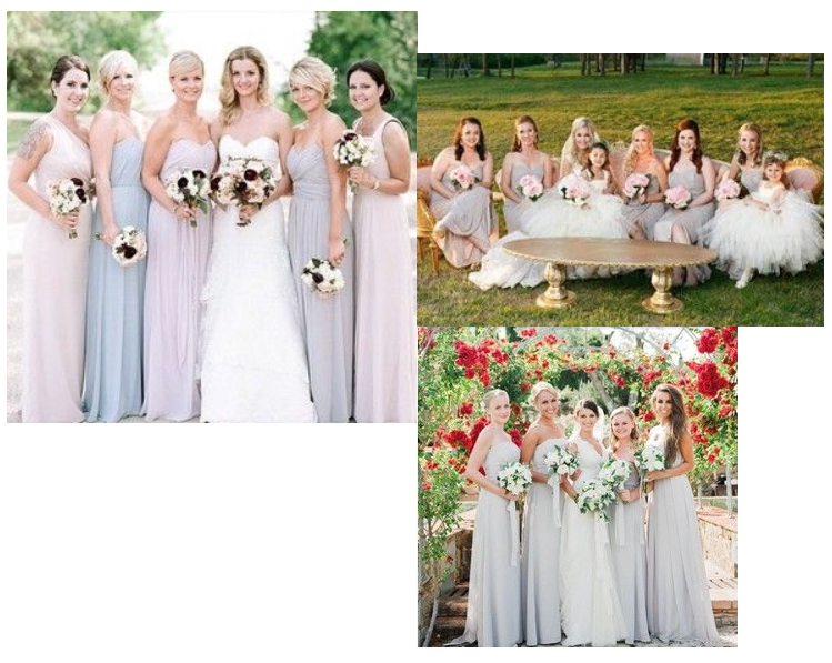 Grey bridesmaids dresses
