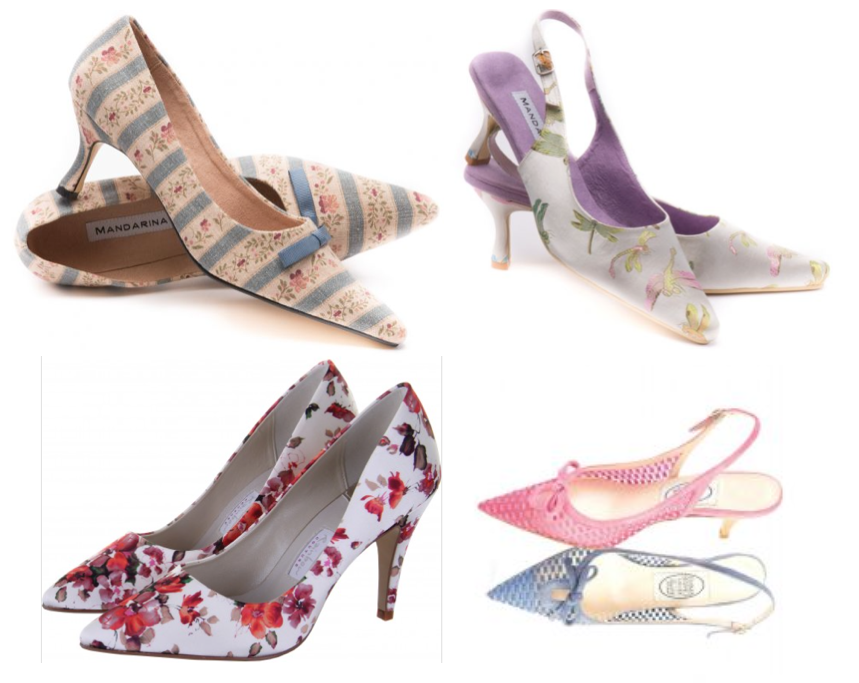 Patterned colourful wedding shoes