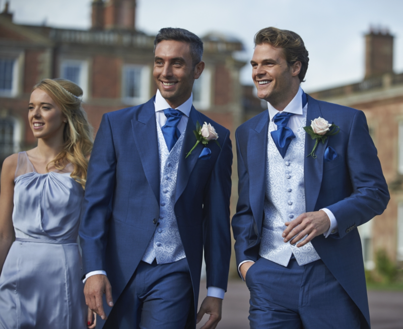 Grooms blue coloured wedding suits