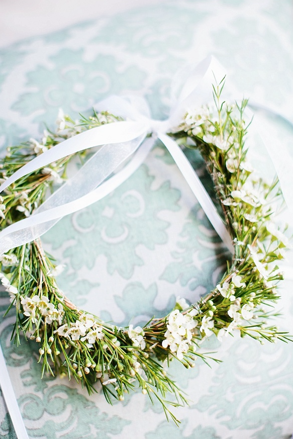 White and Green floral wreath