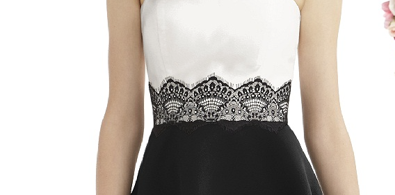 White and black bridesmaid dresses
