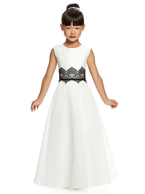 White and Black lace bridesmaid dresses