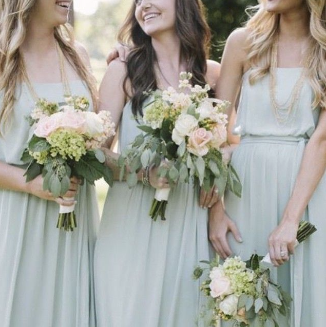 mix and match bridesmaid dresses with Celadon