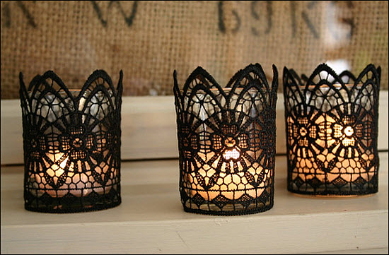black lace candles